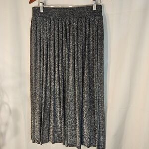 Metrowear melrose Skirt Metallic Pleated Party Cocktail‎ Mini Skirt Size L